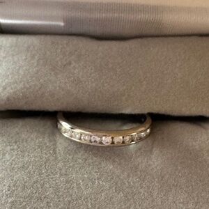 DIAMOND BAND ONLY. Stunning Natural White Diamond band, 14k White Gold, Size 6